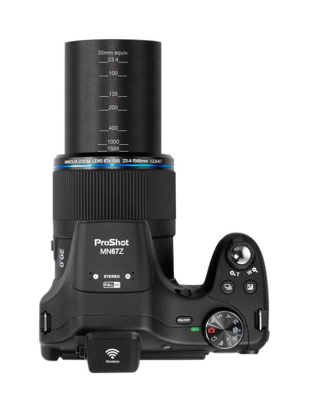 Minolta MN67Z FHD Bridge Camera, 20 MP, 67x Optical Zoom, Wi-Fi